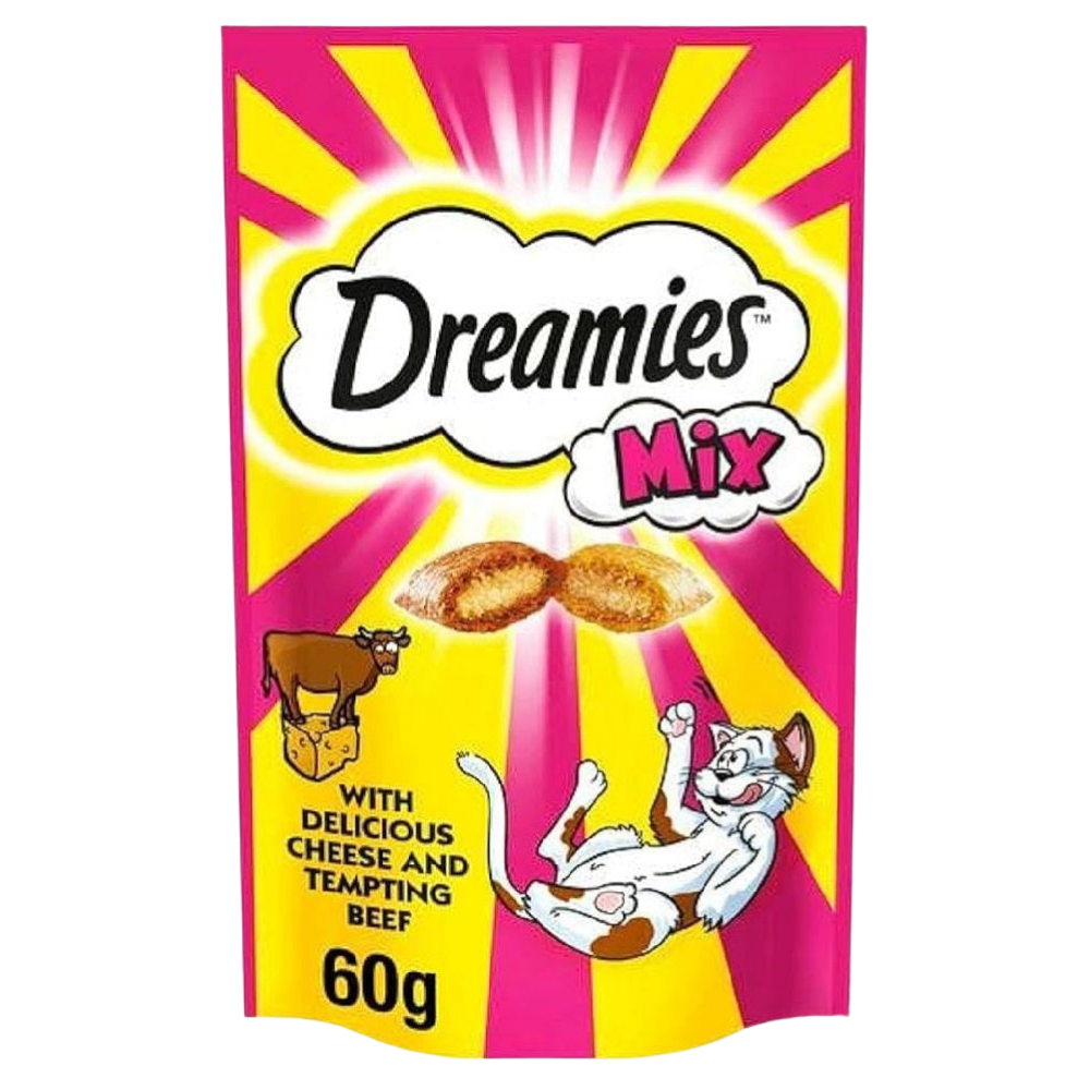Dreamies Mix Cat Treats with Beef and Cheese 60 g.
