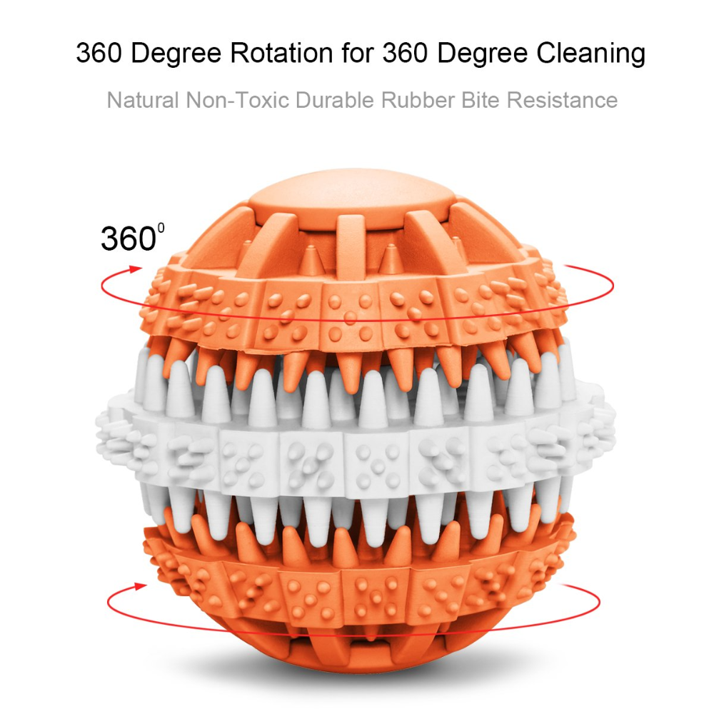 Orange and white ball with textured surface on a white background