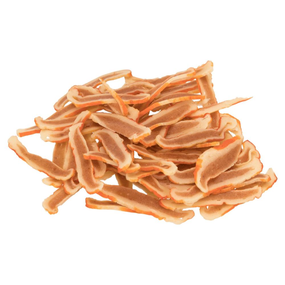 Stack of dried noodles on a white background