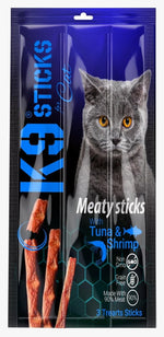 K9 Meaty Sticks Cat Treats - Pack of 3 (Lamb - Turkey - Tuna & Shrimps).