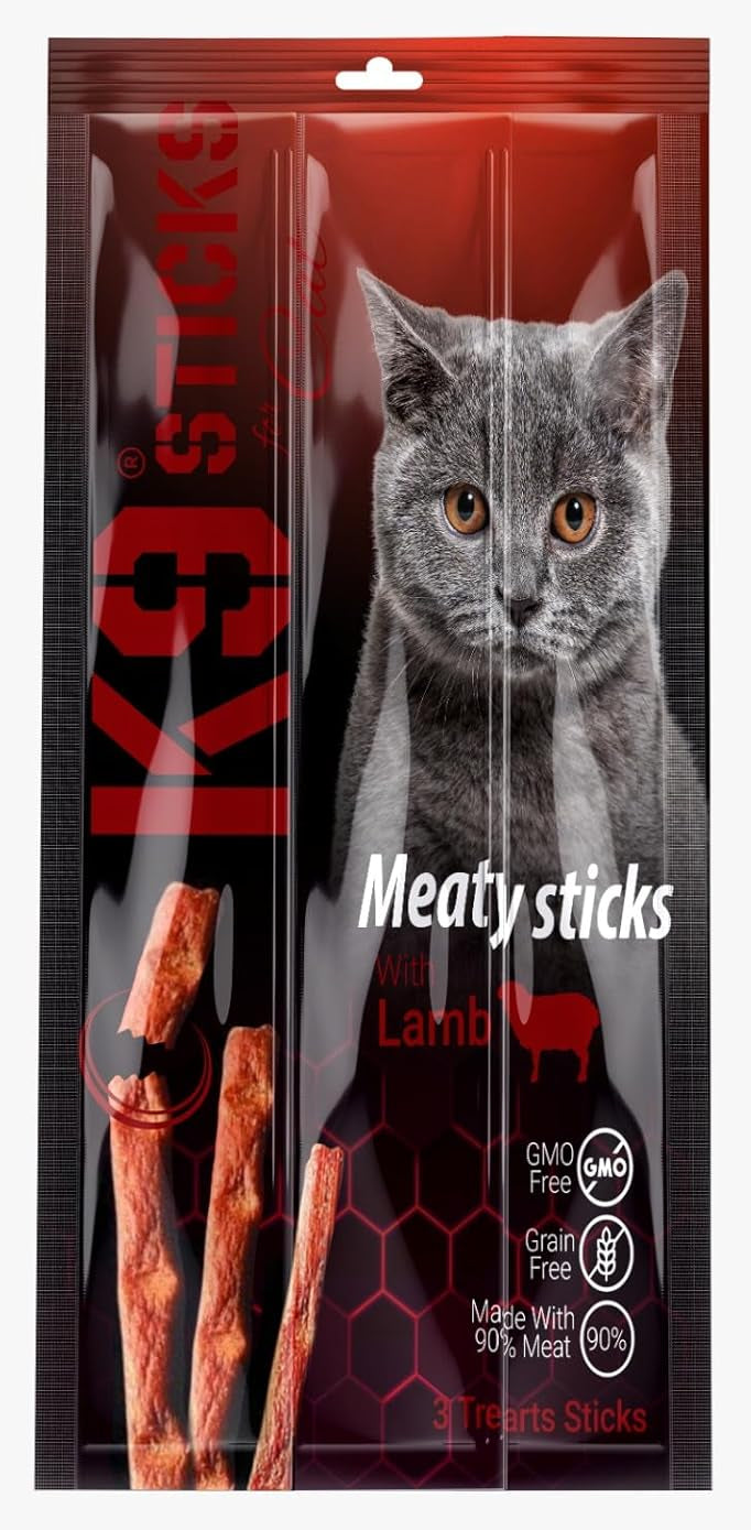 K9 Meaty Sticks Cat Treats - Pack of 3 (Lamb - Turkey - Tuna & Shrimps).
