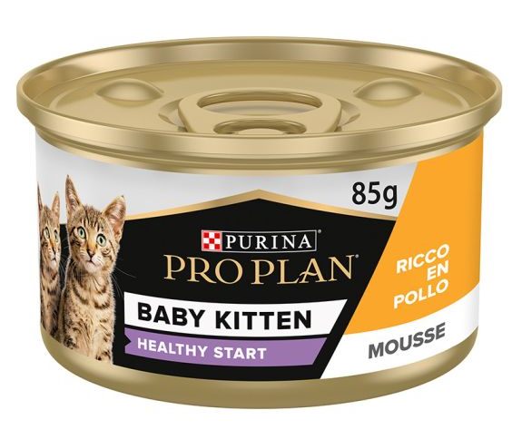 Purina Pro Plan Baby Kitten mousse can on a white background