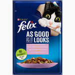 Felix with Trout and Green Bean Wet Cat Food Pouch 85g.