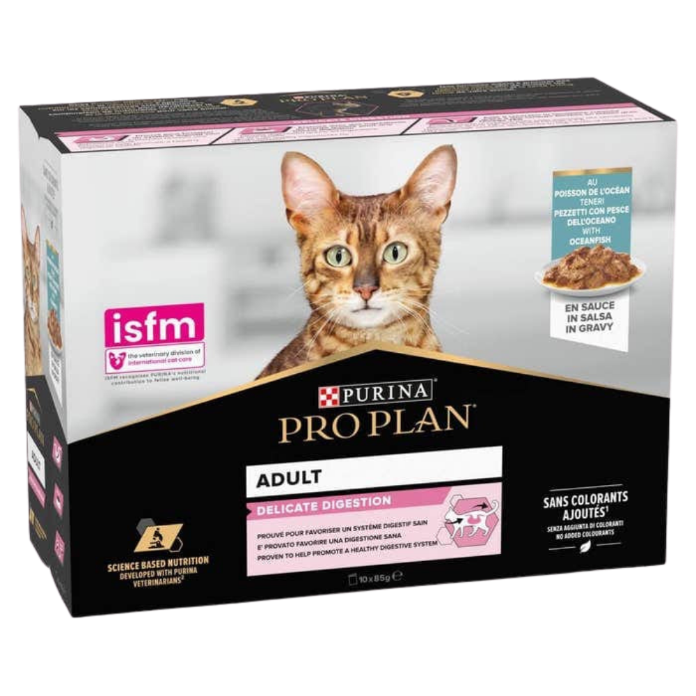 Package Pro Plan Nutrisavour Delicate Digestion with Ocean Fish in Gravy (10*85g) Petfast.shop Pro Plan Cat Food Wet Food petfast.shop Egypt PPA5993S Default Title 1125.00