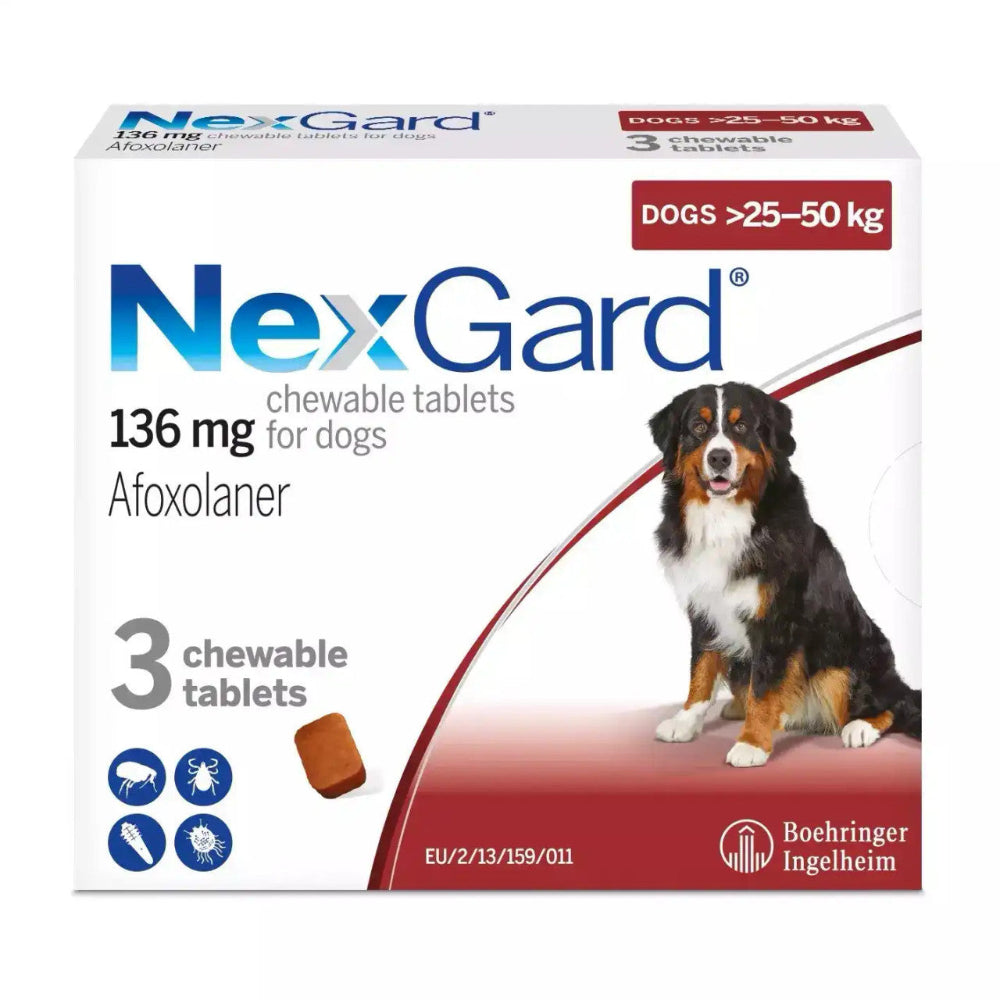 Nex Gard Chewable Tablets For Large Dogs 25-50Kg 1 Tablet.