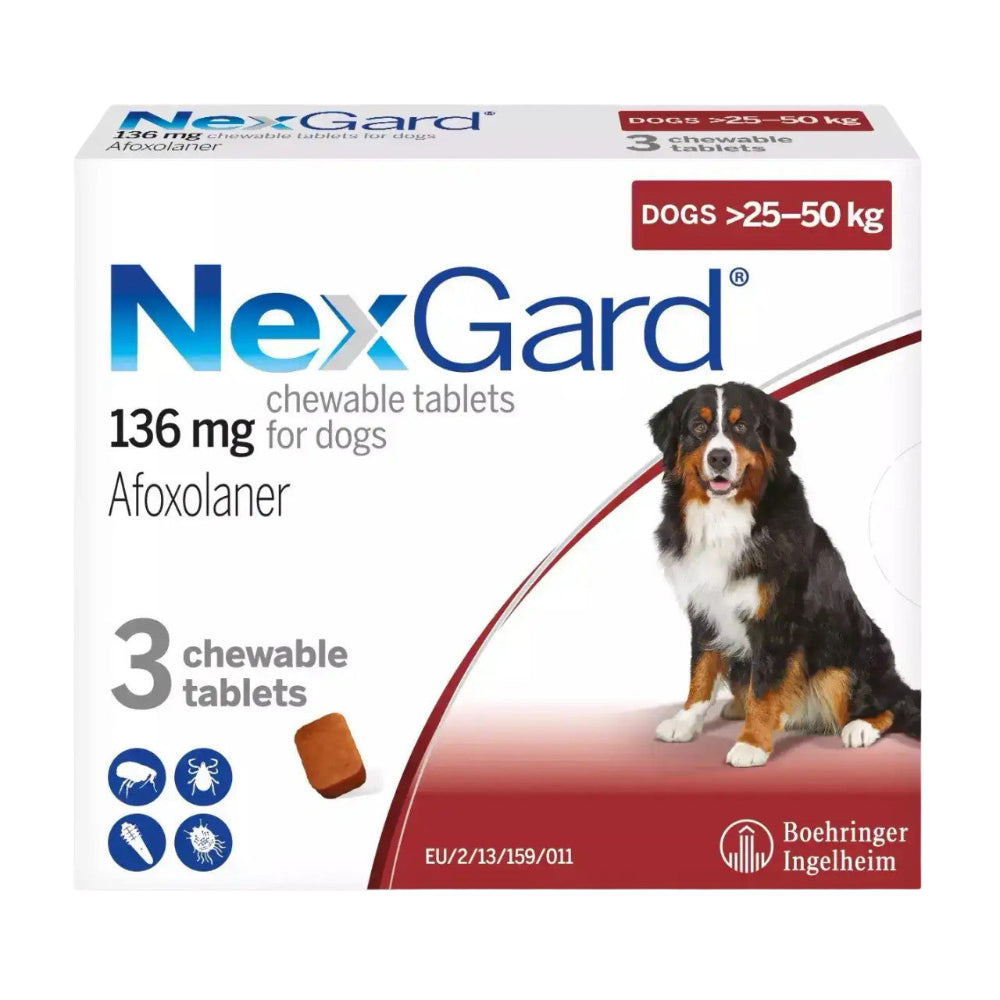 Nex Gard Chewable Tablets For Large Dogs 25-50Kg 1 Tablet.