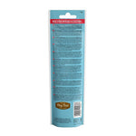 Dog treat package with blue label on a white background