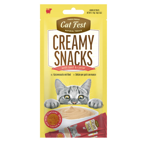 Cat Fest Creamy Snacks with Beef & Caviar 40g