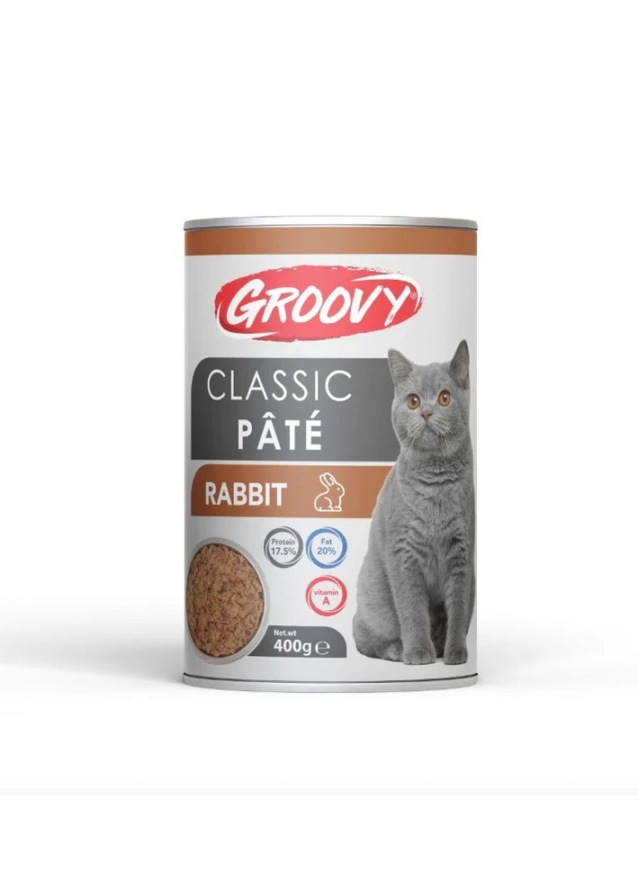 Groovy Wet Food For cats classic pate rabbit 400g.