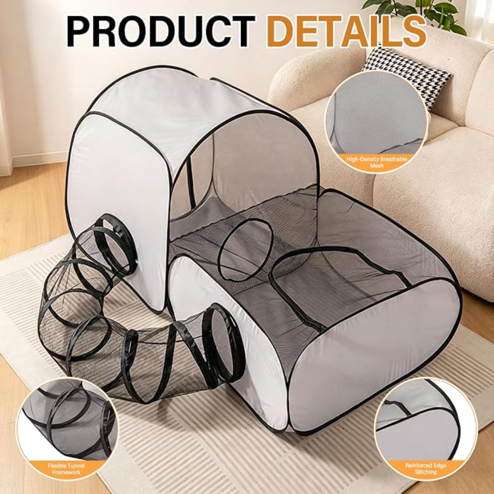 3-in-1 Cat Playpen with Surround Tunnel, Portable Cat and Dog Play Pens for Indoor Size 160*75*80 Cm Petfast.shop Generic Carriers & Travel Accessories Cat Dog Supplies petfast.shop Egypt P-I6823S Default Title 2500.00