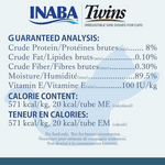 Nutritional label for INABA Twins cat food on a white background
