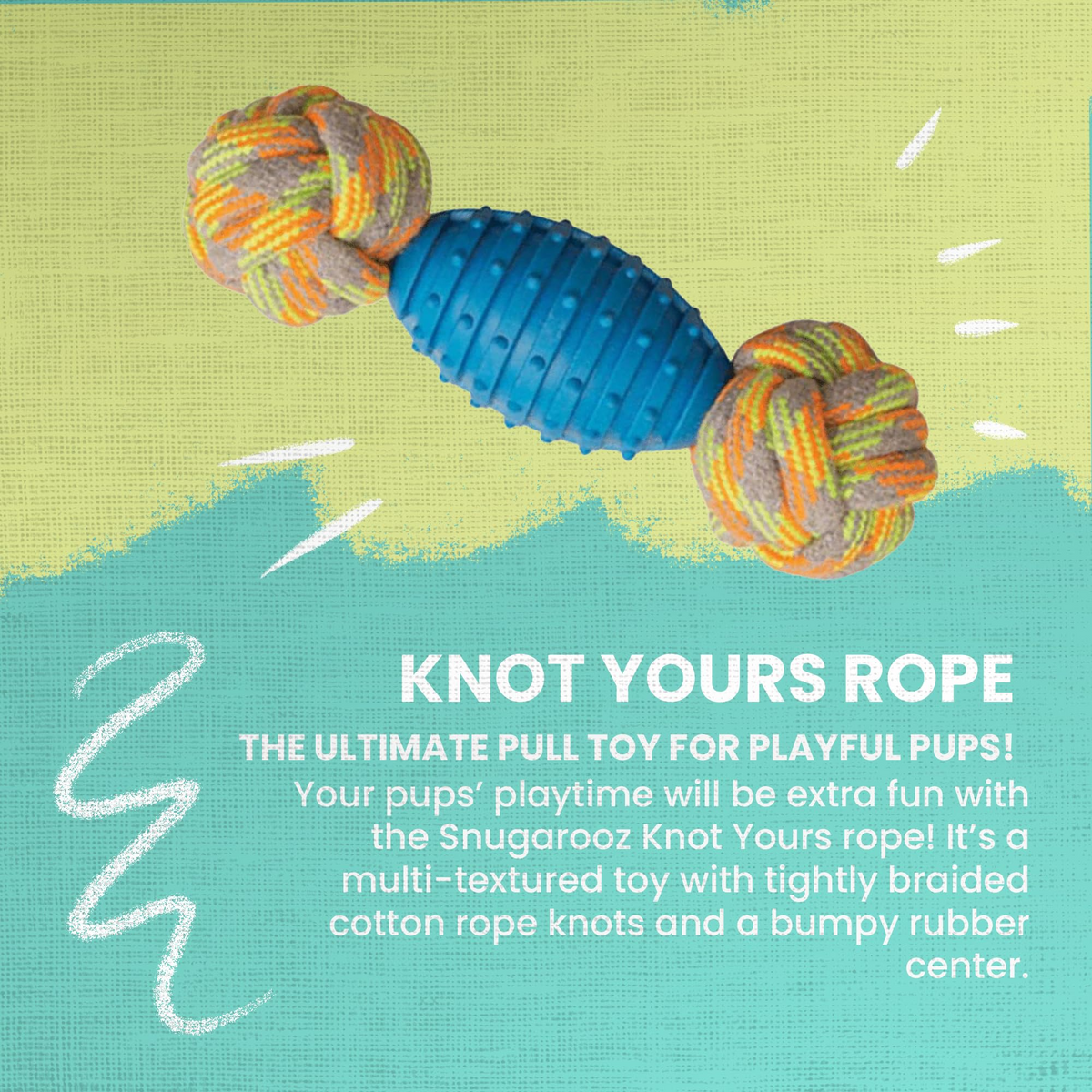 Buddy Pet Rope & Rubber Toy for Dogs