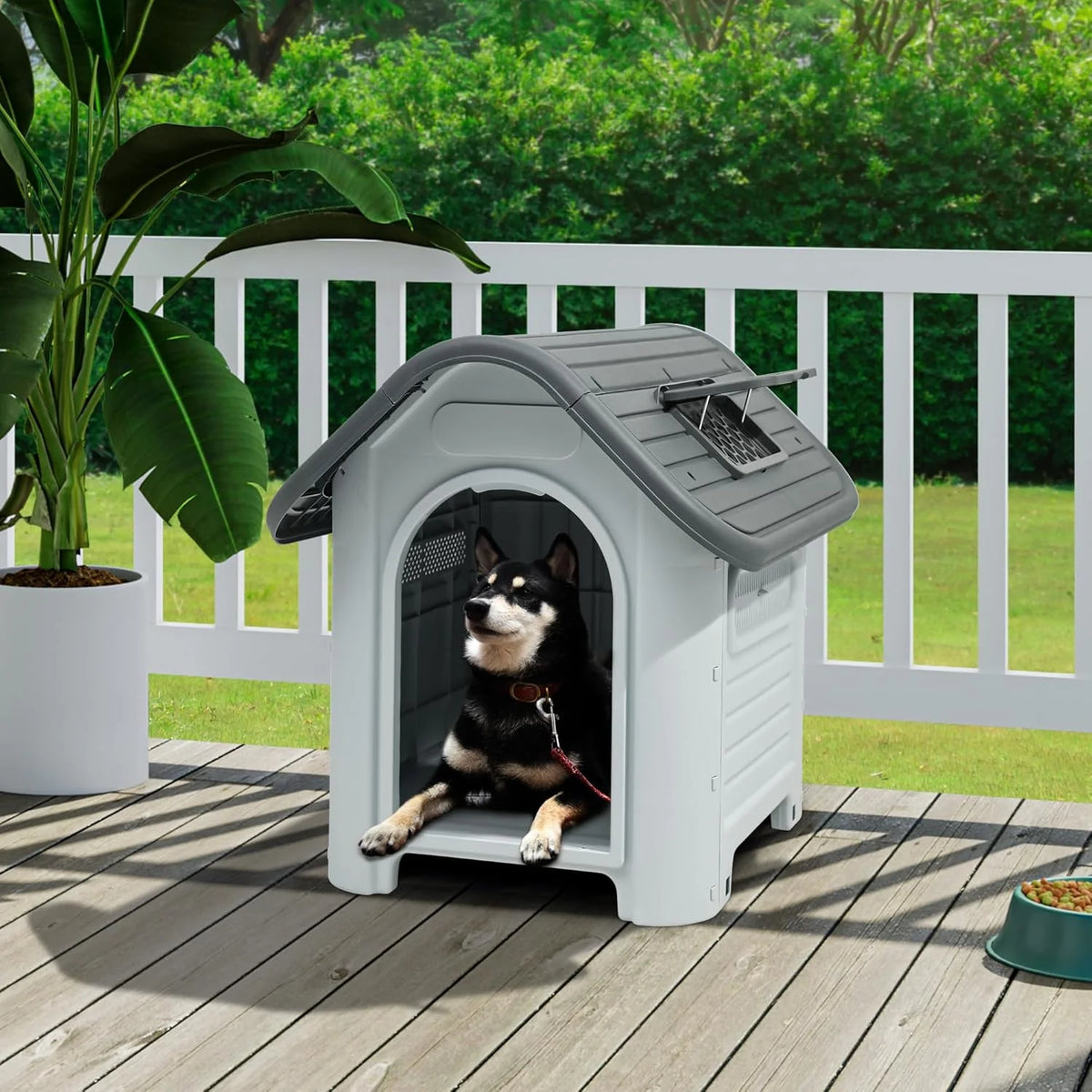 House Plastic With Metal Door for Medium Dog.