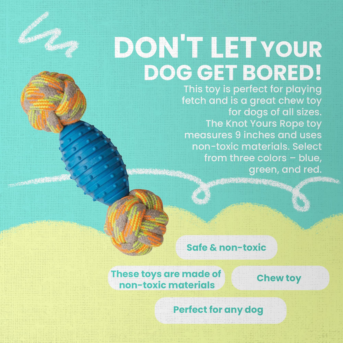 Buddy Pet Rope & Rubber Toy for Dogs