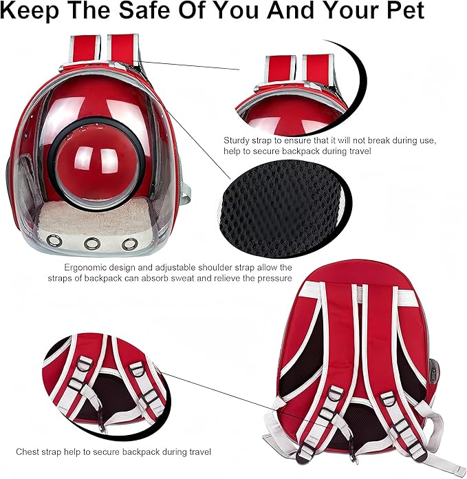 Bomei Pet Backpack TransparentPet Bag for cats and small dogs