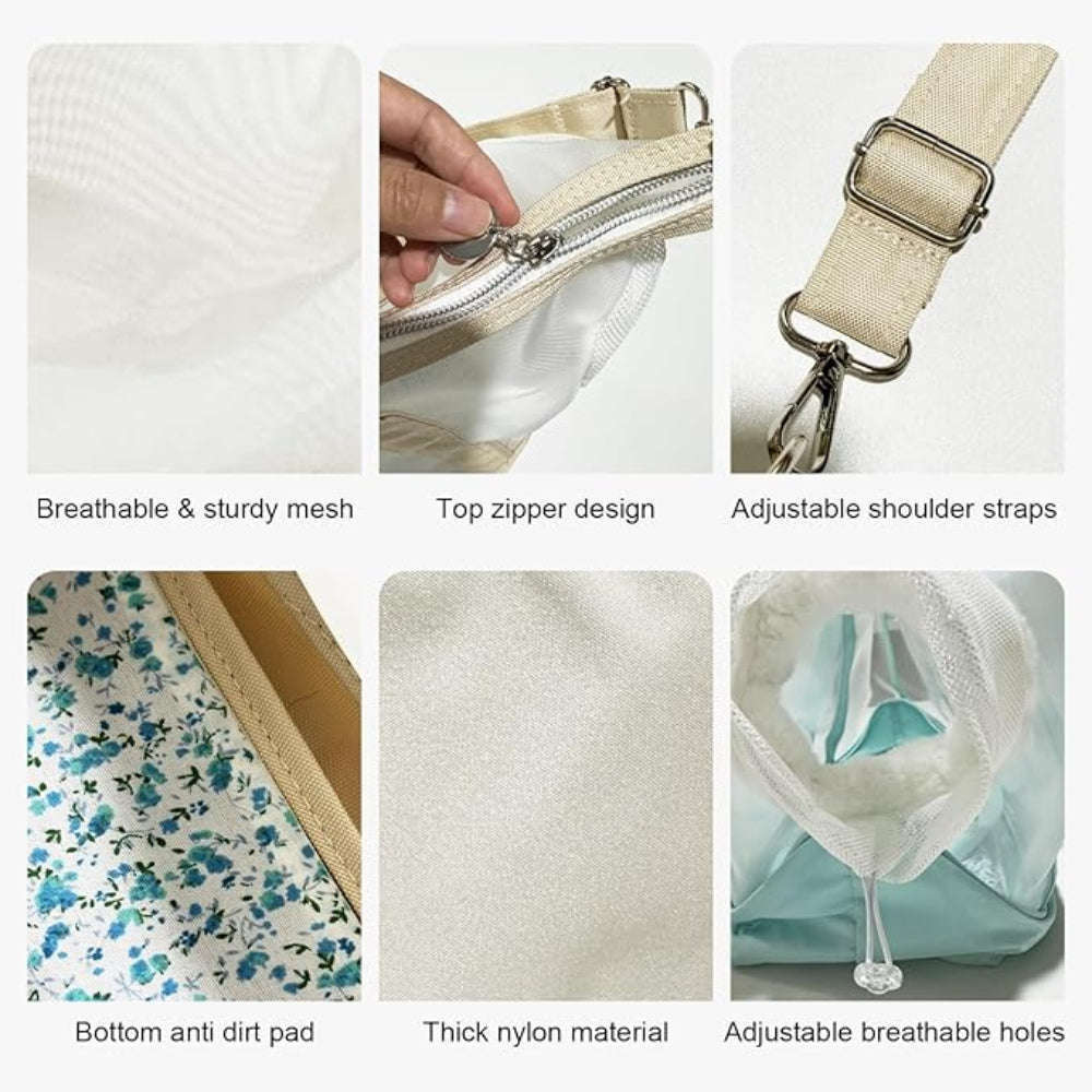 Pet Carrier Breathable Portable Sling Bag with Zipper.