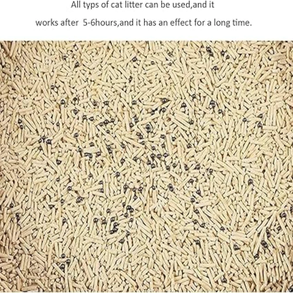 Cat litter with visible clumps on a plain background