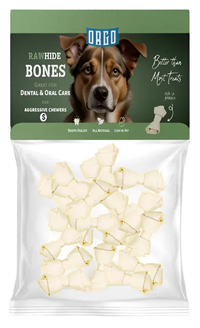 Orgo Rawhide Bones For Dog Dental Oral Care 100g Small.
