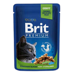 Brit Premium cat food packet on a white background