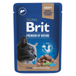 Brit Premium by Nature cat food pouch on a white background