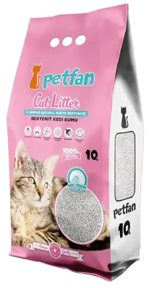PET FAN CAT LITTER CLUMPING BABY POWDER 10 L.