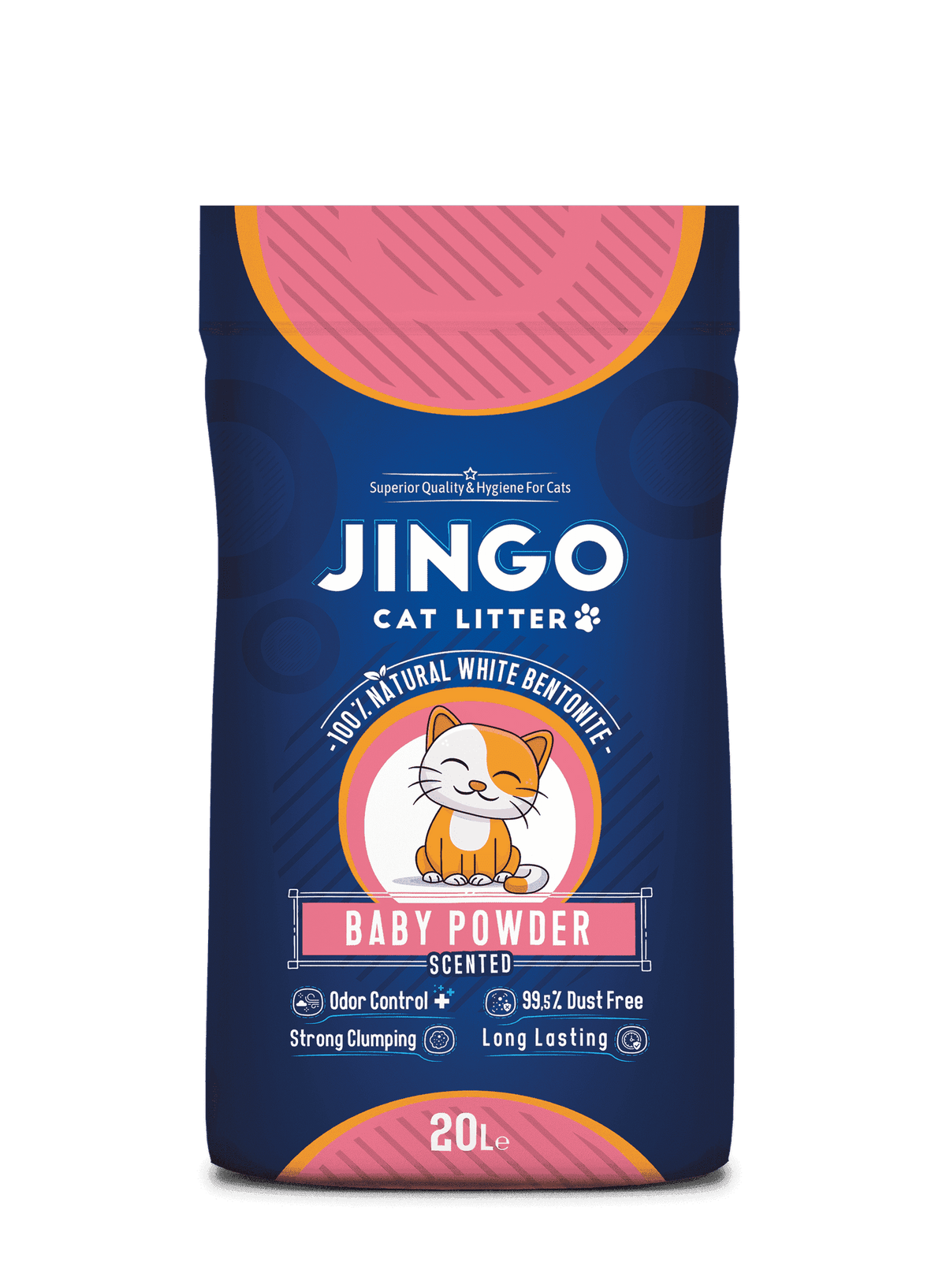 jingo whit cat litter - baby powder 20l.
