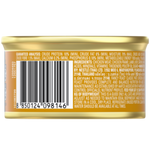 Back of a can with nutritional information and barcode on a white background