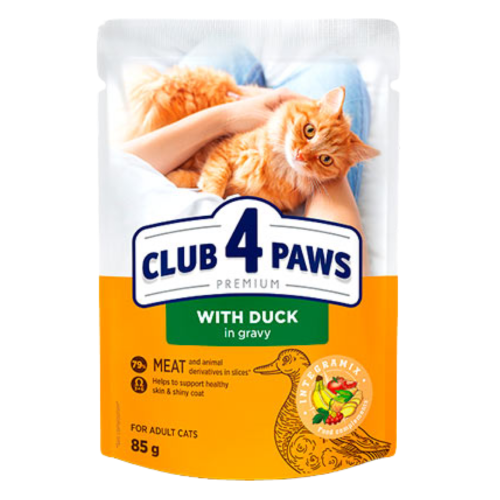 Club 4 Paws Pouch with Duck in Gravy for Adult Cat 85 gr Petfast.shop Club 4 Paws Cat Food Wet Food petfast.shop Egypt PCL5976S Default Title 50.00