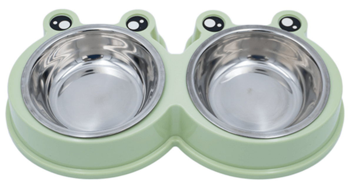 Pet Double Bowl Bear Shape