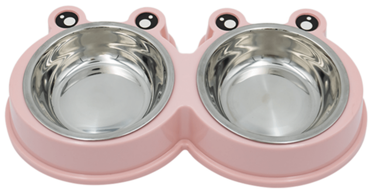 Pet Double Bowl Bear Shape