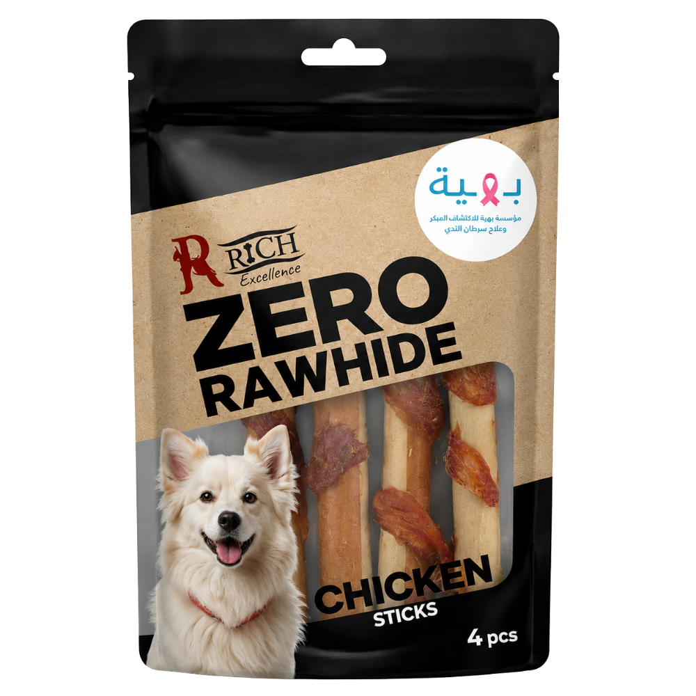 Rich Zero Rawhide Chicken Sticks with Wrapped Chicken 4 Sticks Petfast.shop Rich Best Seller Dog Egypt Brand Rawhide Treat Treats petfast.shop Egypt PRI3970S Default Title 150.00