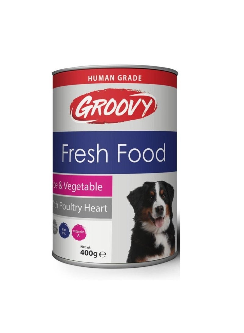 Groovy Wet Food For dogs fresh food poultry heart 400g.