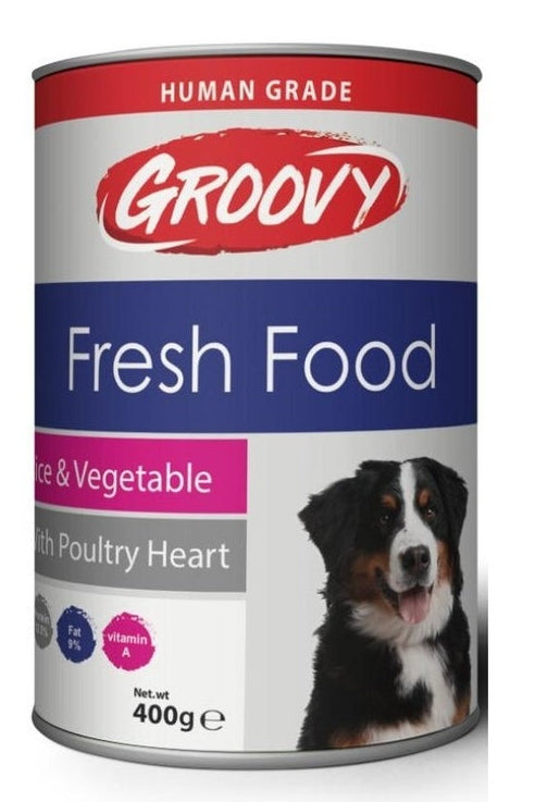Buy 9 Get 1 Free Groovy Wet Food For dogs fresh food poultry heart 400g