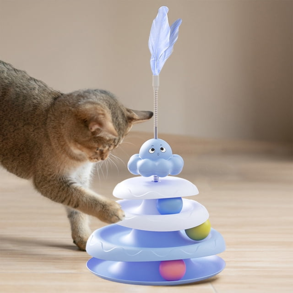 Cat Toys - Cat Roller - 3 Layers - Balls and Feather Wand Petfast.shop Generic Cat Kitten Supplies Toys petfast.shop EgyptDefault Title 300.00