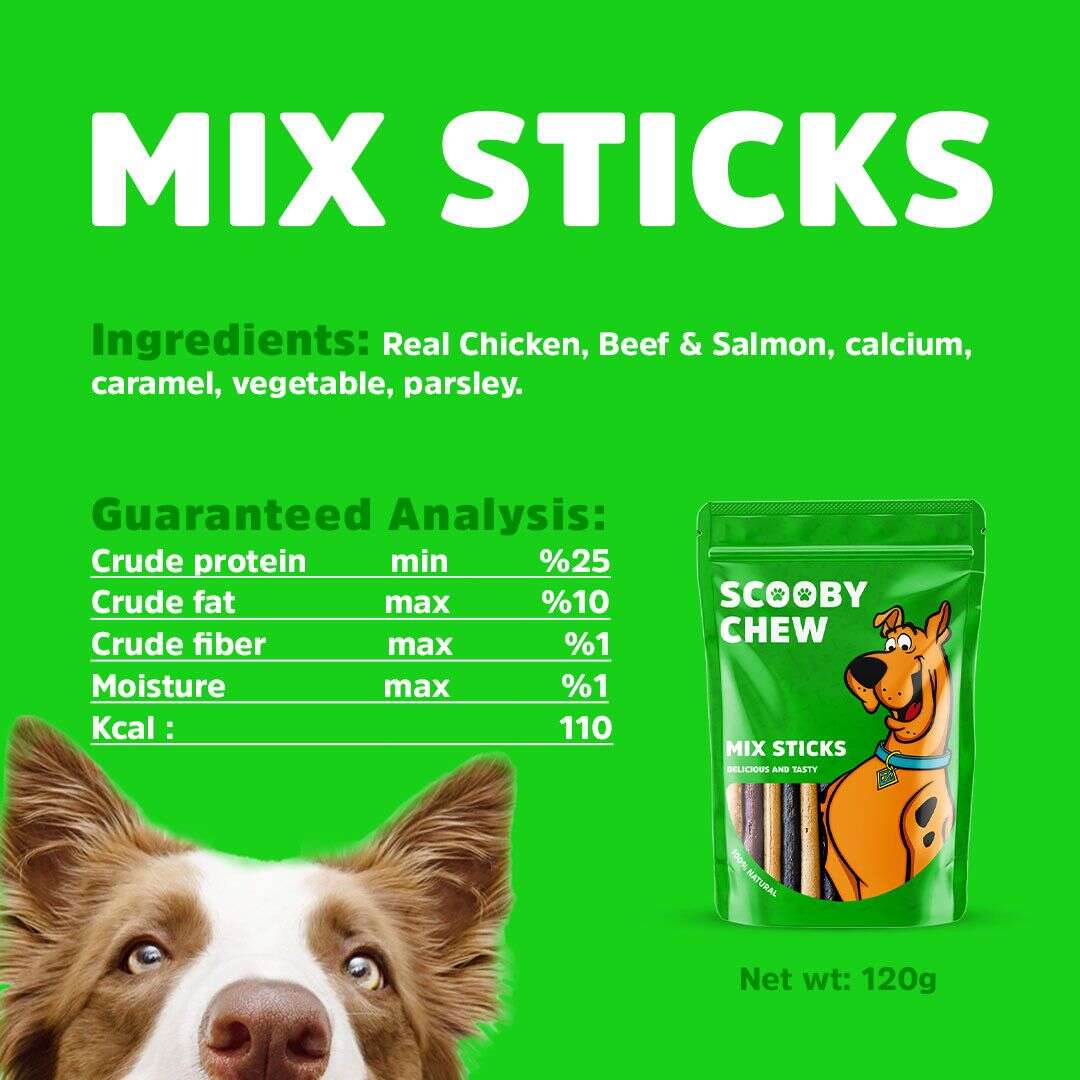 Scooby Chew Mixed Stick Dog Treats 120 gr.