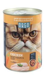 orgo canned food for cat chicken with veg & soup 400g.