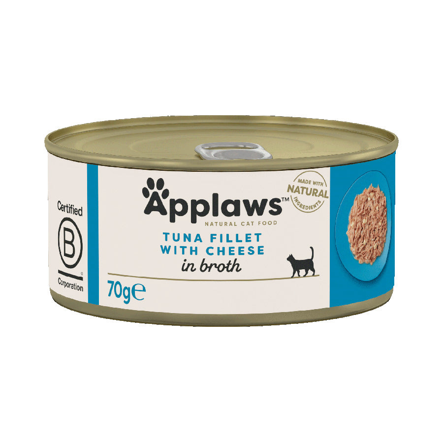 Applaws Natural Tuna Fillet With Cheese in Broth Wet Cat Food 70g.