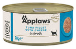 Applaws Natural Tuna Fillet With Cheese in Broth Wet Cat Food 70g.