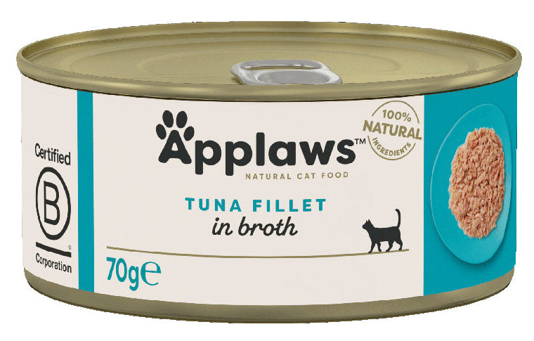 Applaws Natural Tuna Fillet in Broth Wet Cat Food 70g.