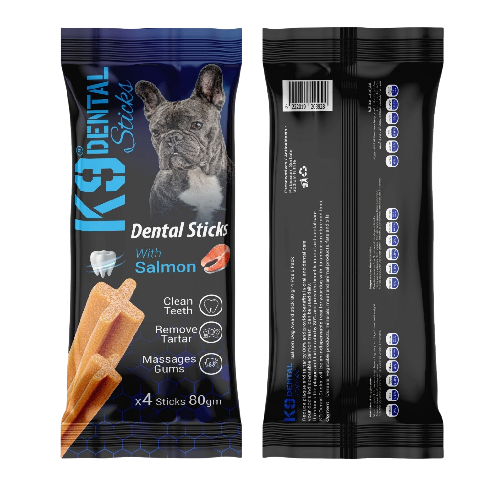 K9 Dental Sticks withSalmon for Dogs X4 Sticks - 80gm.