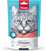 Wanpy Chicken Jerky & Codfish Hearts cat treats 80g