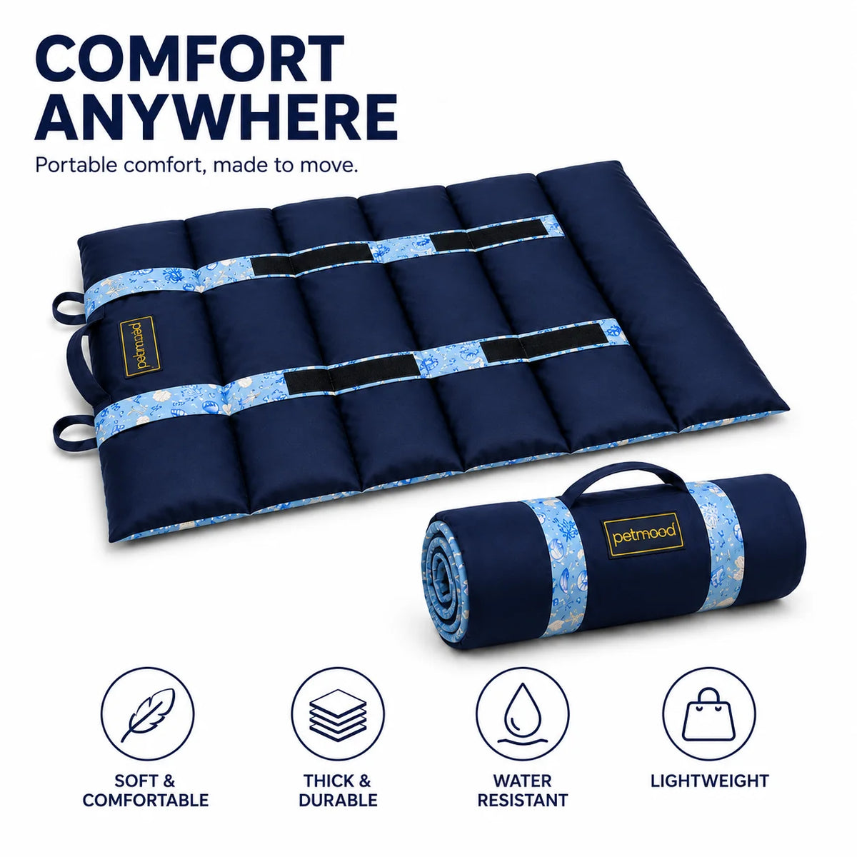 Petmoda Foldable Waterproof Pet Mat – Double-Sided & Portable Petfast.shop Petmoda bed Carriers & Travel Accessories Cat Dog Supplies petfast.shop Egyptblue / Small (75*60 Cm ) 1149.00