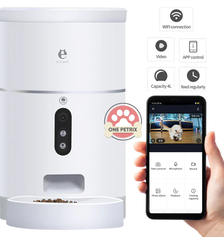 Smart Automatic Pet Feeder with Camera and App 4L.
