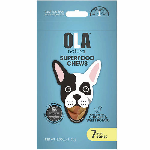 Ola Natural Chicken & Sweet Potato 7 Mini Bones Dog Treats 112g.