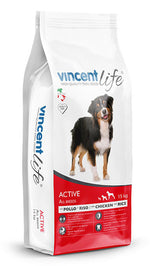 Vincent Life Dry Food For Active Dogs Chicken and Rice 15 kg.