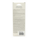 Back of a toothpaste box with text and barcodes on a white background