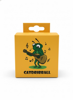 Yellow box with a cartoon frog playing guitar and musical notes, featuring the brand 'Catdribball'.