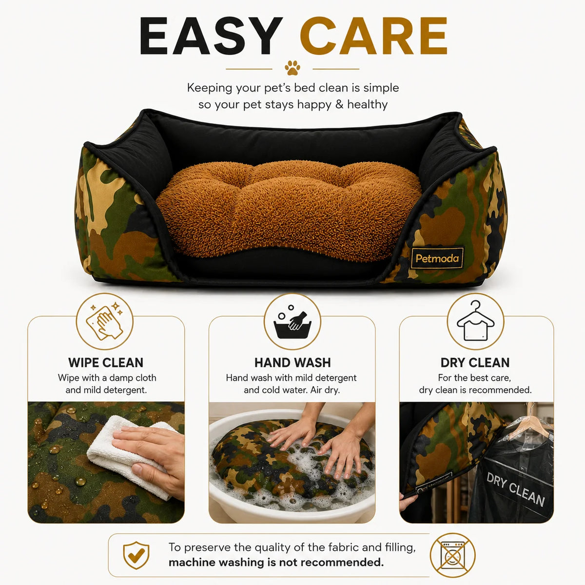 Petmoda Waterproof Bed Army Double Face Medium 70*55Cm