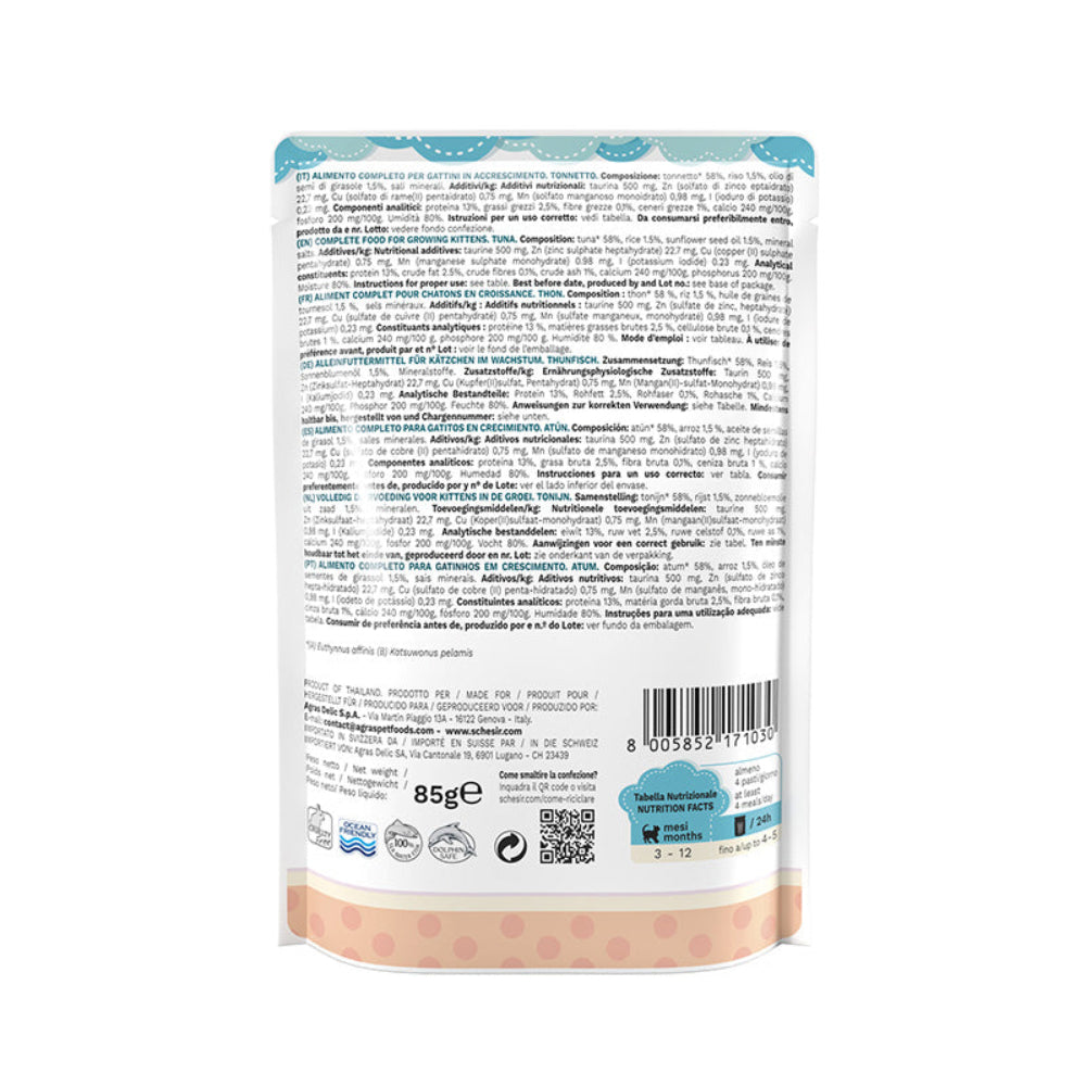 Schesir Kitten tonnetto in gelatina 85g in busta.