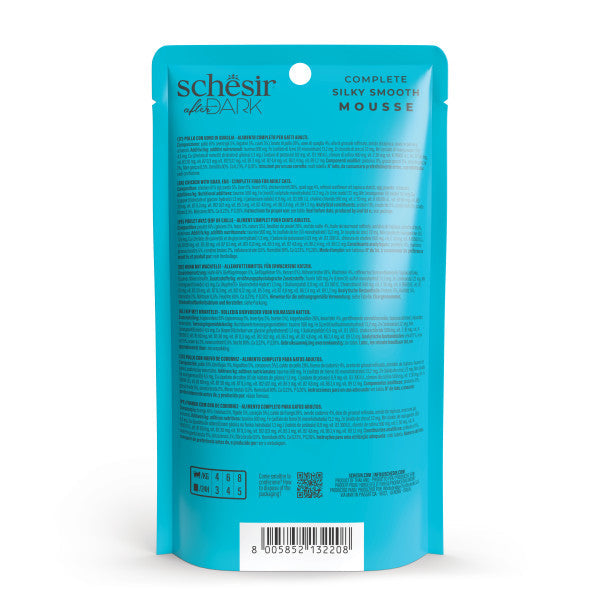 Schesir after dark Pollo con uovo di quaglia in mousse 80g in busta.